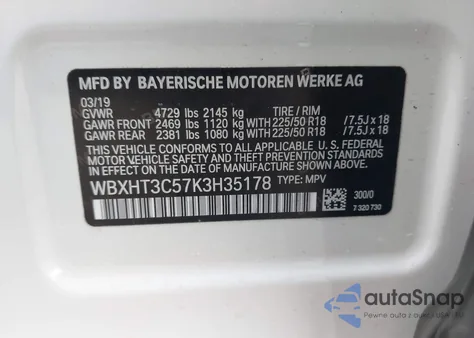 2019 BMW X1 xDrive28I from USA, damaged, VIN WBXHT3C57K3H35178